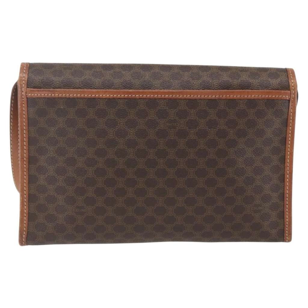 Celine Vintage Macadam Shoulder Bag Brown Canvas Good condition - Back View