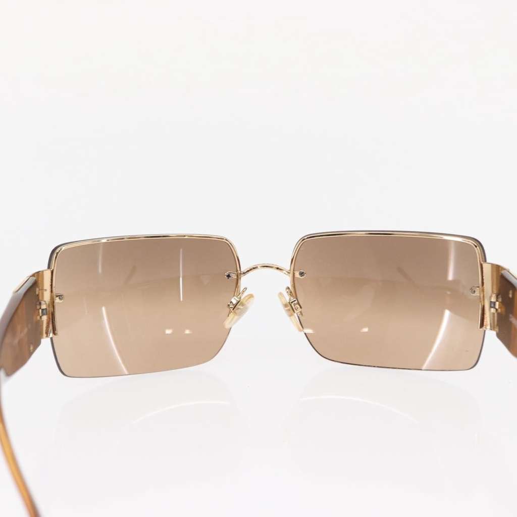 Chanel Logo CC Sunglasses Brown Plastic Good condition - Back View