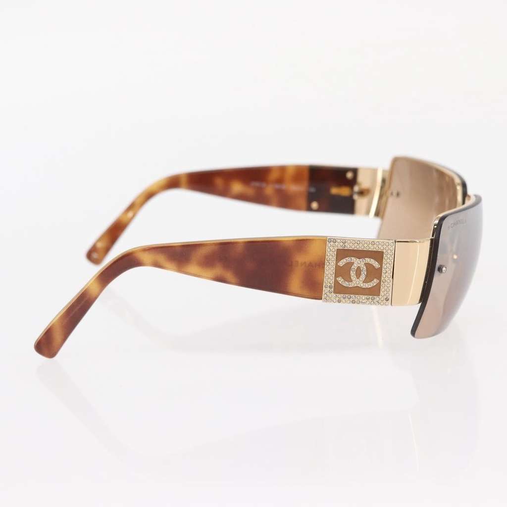 Chanel Logo CC Sunglasses Brown Plastic Good condition - Inside View