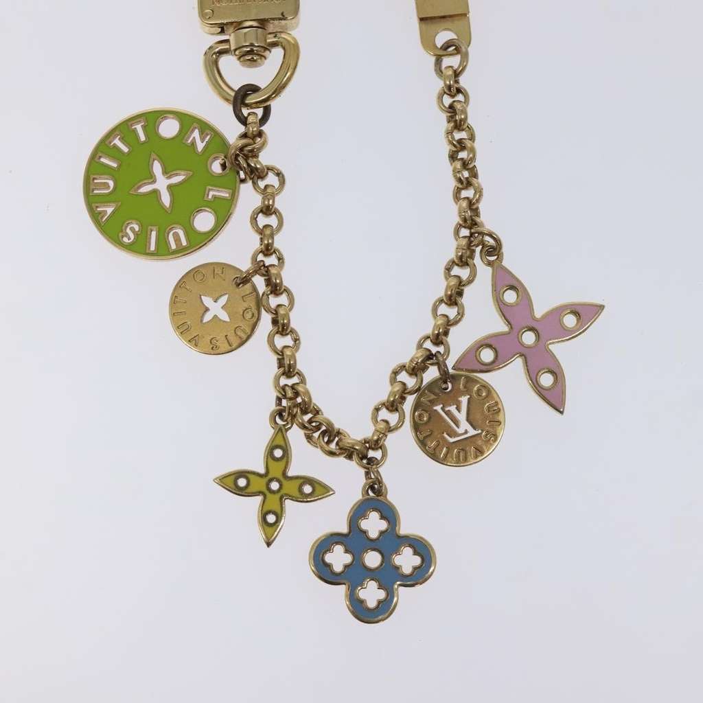 Louis Vuitton Porto Cles Looping Bag Charm and Key Holder Gold Metal Good condition - Inside View