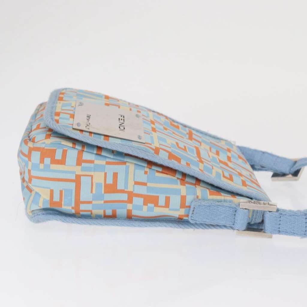 Fendi Logo Zucca Shoulder Bag Blue Canvas Good condition - Inside View
