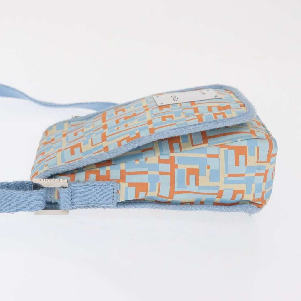 Fendi Logo Zucca Shoulder Bag Blue Canvas Good condition - Model View