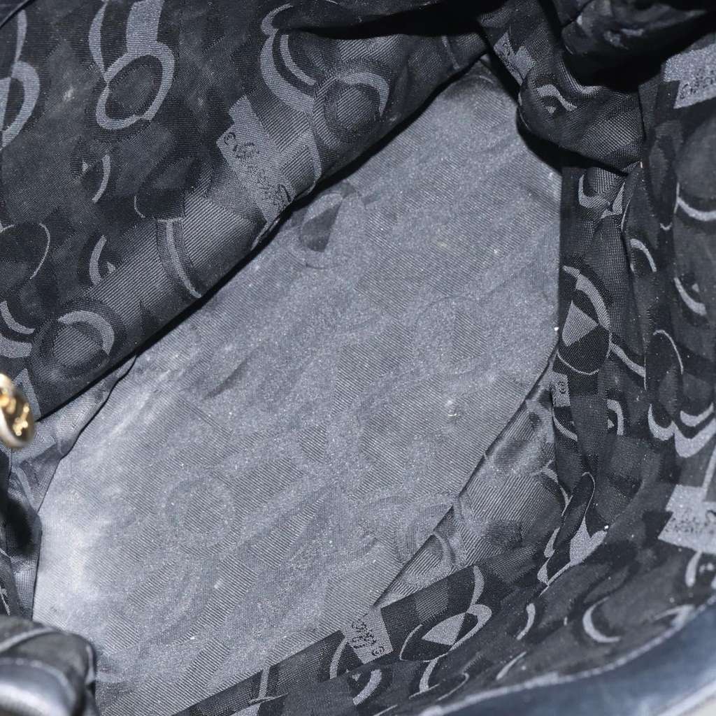 Salvatore Ferragamo Vala Shoulder Bag Black Canvas Good condition - Box View