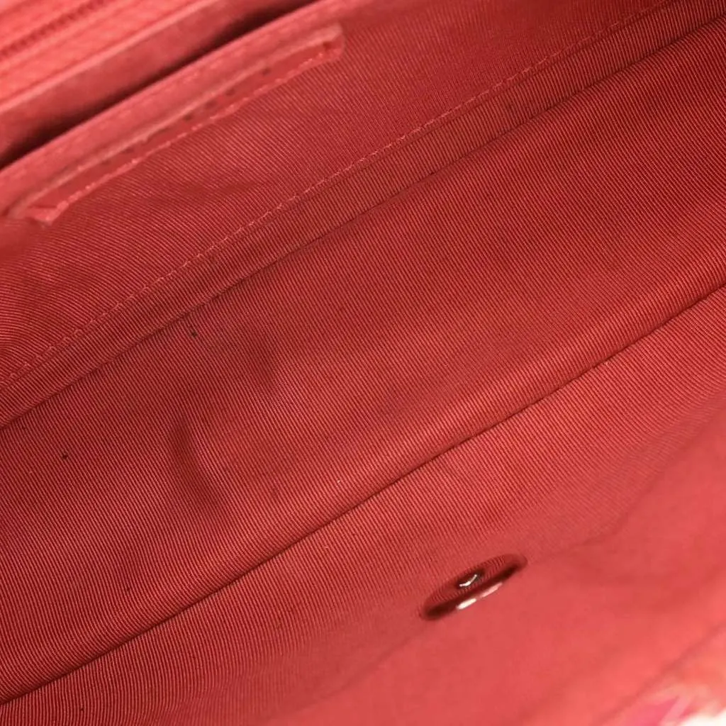 Chanel Flap Bag Multicolor Patchwork Burgundy Tweed Good - Inside View