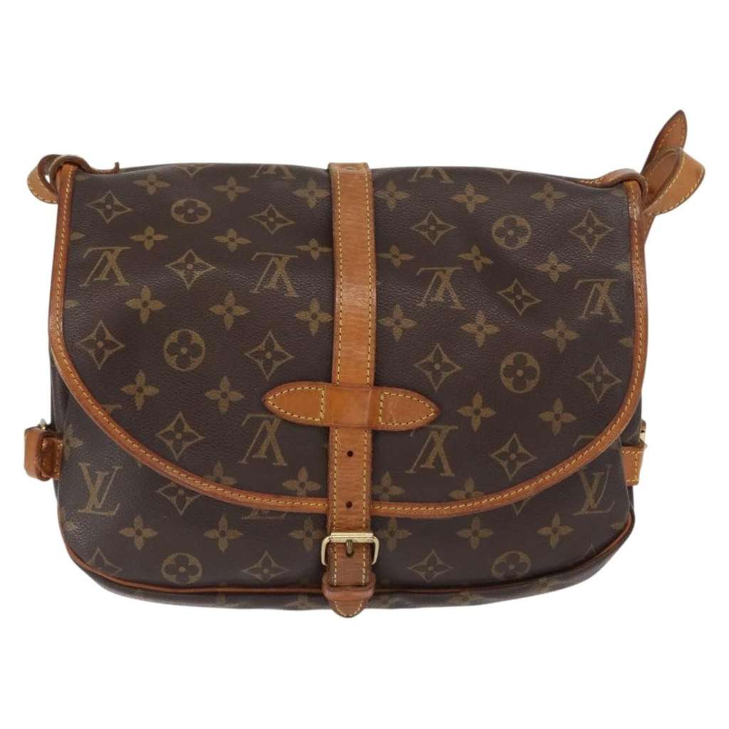 Louis Vuitton Saumur Handbag Brown Canvas Good condition - Back View