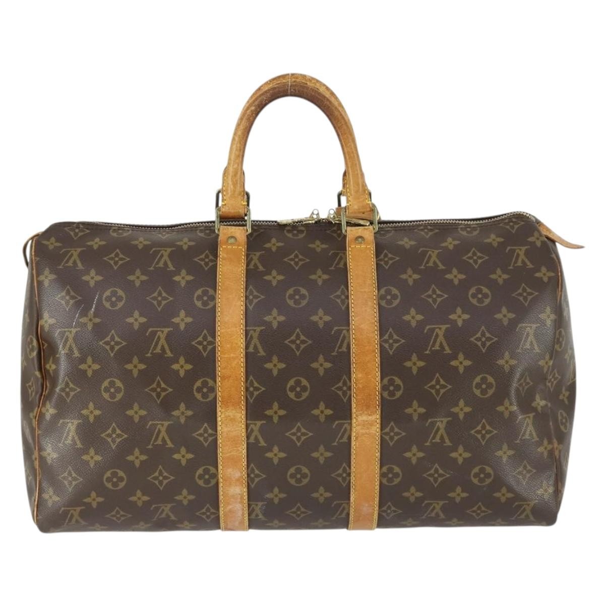 Louis Vuitton Keepall Bag Brown Canvas Fair condition - Back View