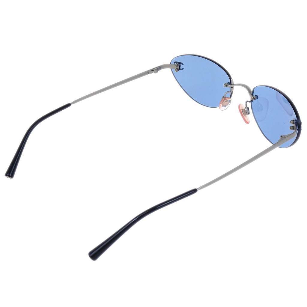 Chanel Logo CC Sunglasses Blue Good condition - Back View