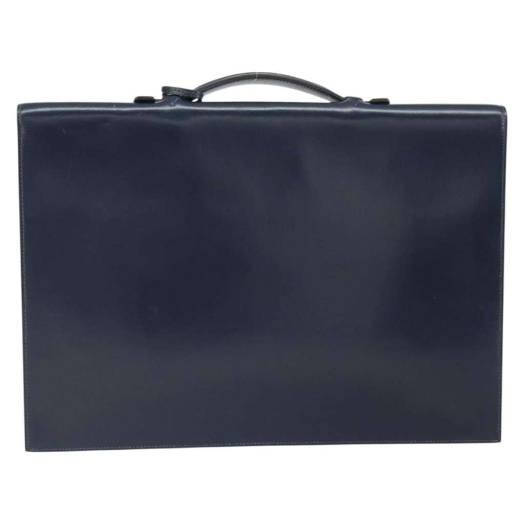 Hermès Sac a Depeches Bag Navy Leather Fair condition - Back View