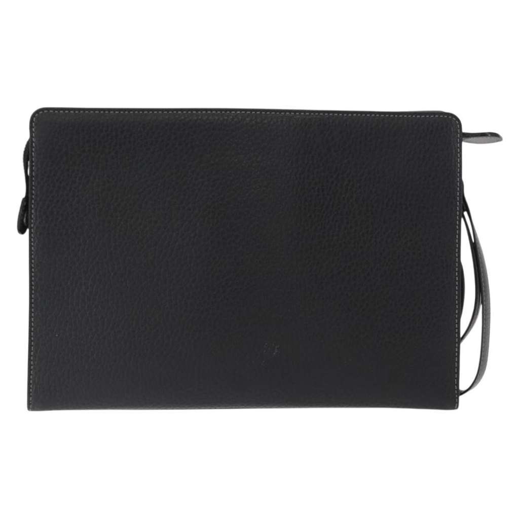 Burberry Zip Clutch Black Leather Good condition - Back View