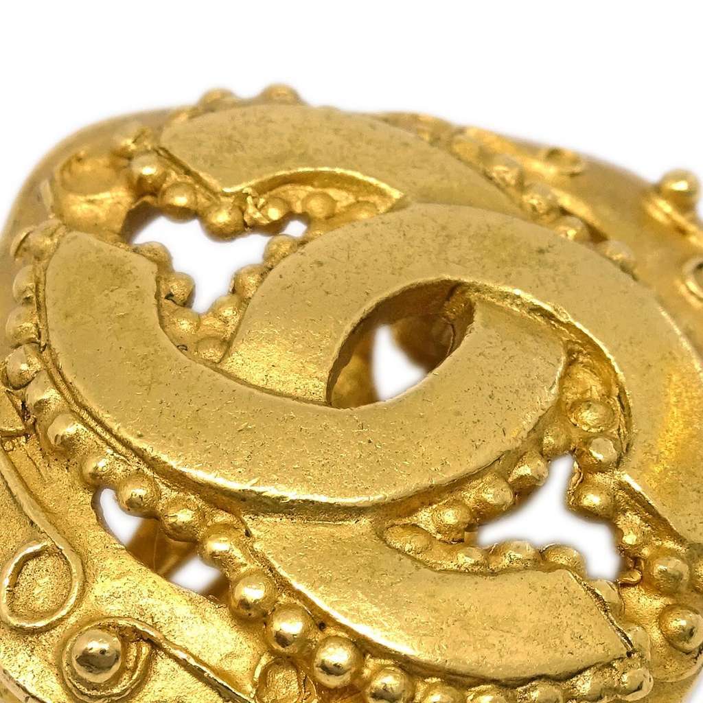 Chanel CC Rhombus Clip-On Earrings Gold Good condition - Back View