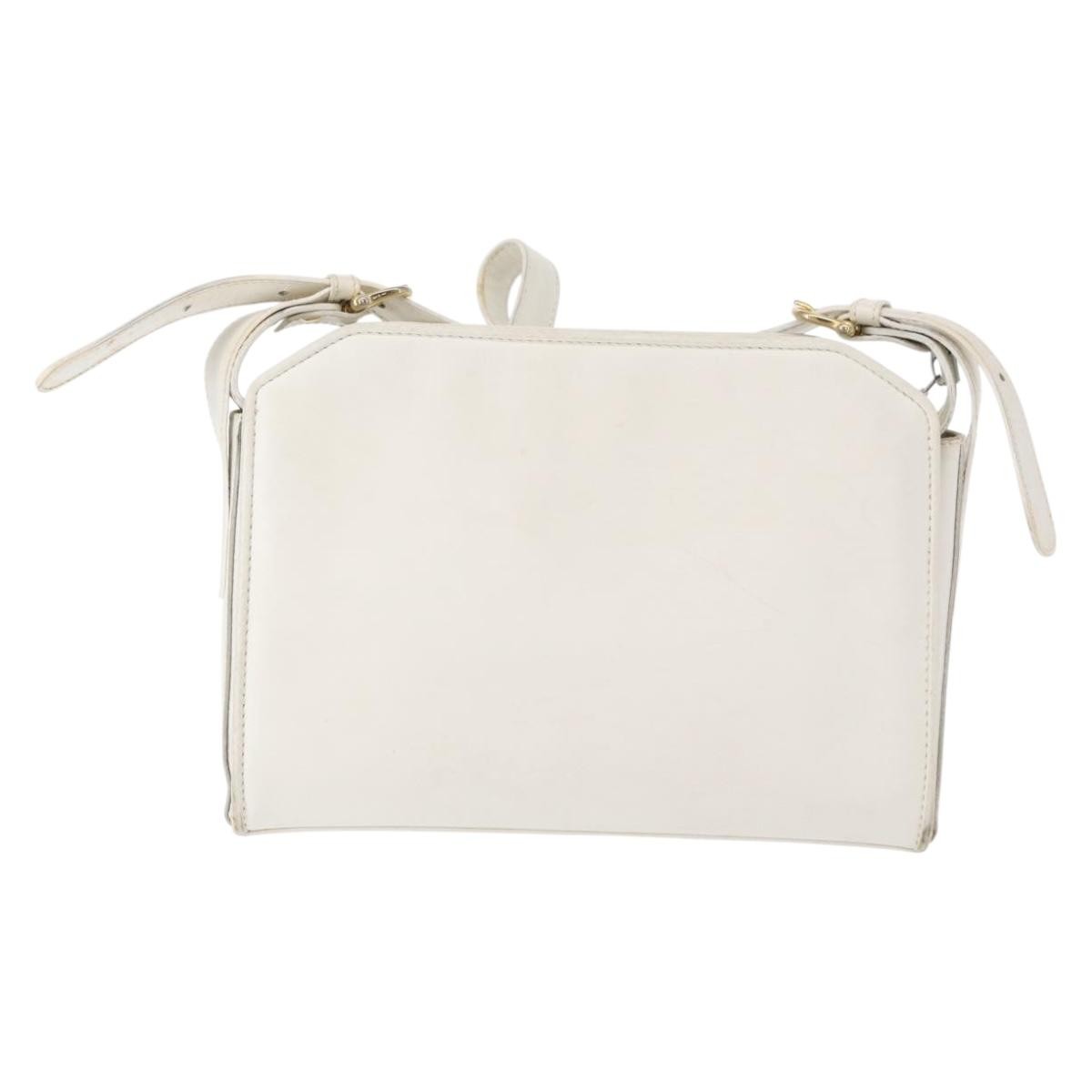 Celine Vintage Shoulder Bag White Leather Fair condition - Back View