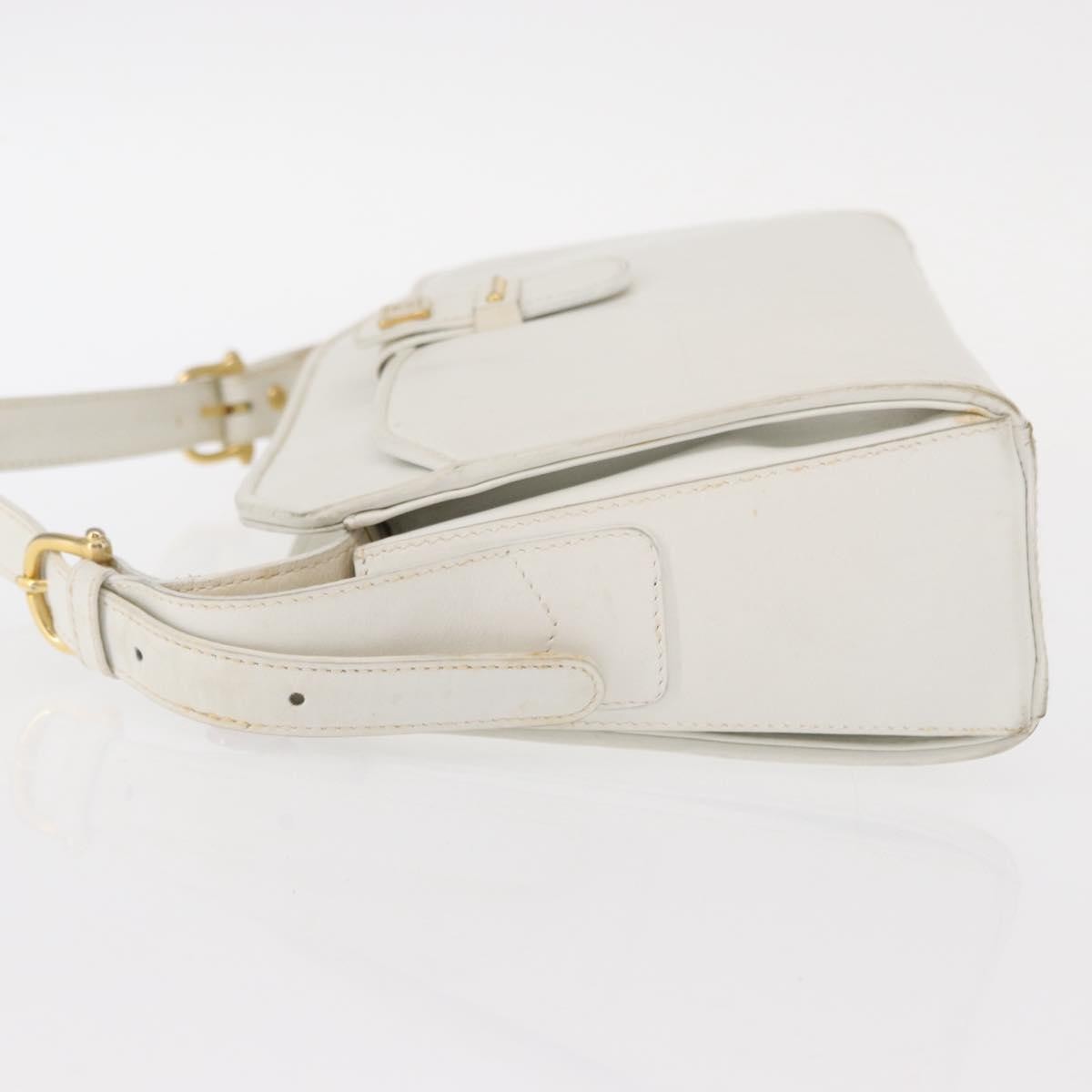 Celine Vintage Shoulder Bag White Leather Fair condition - Model View