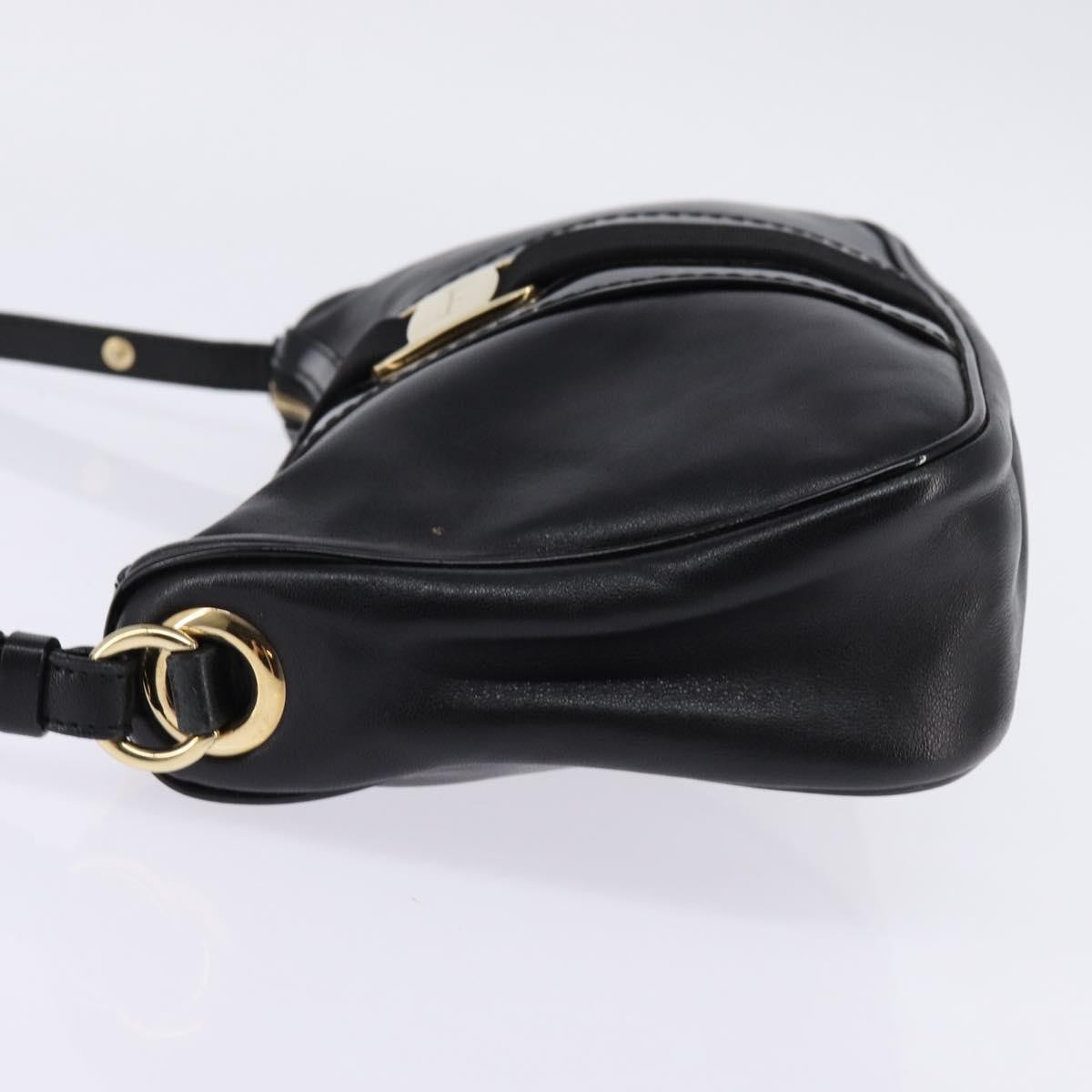 Salvatore Ferragamo Vala Shoulder Bag Black Leather Good condition - Inside View