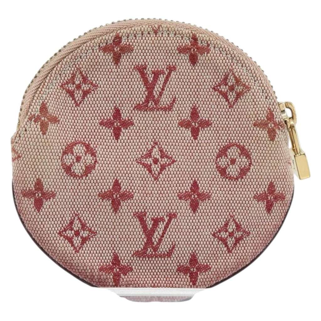 Louis Vuitton Round Coin Purse Red Canvas Good condition - Back View
