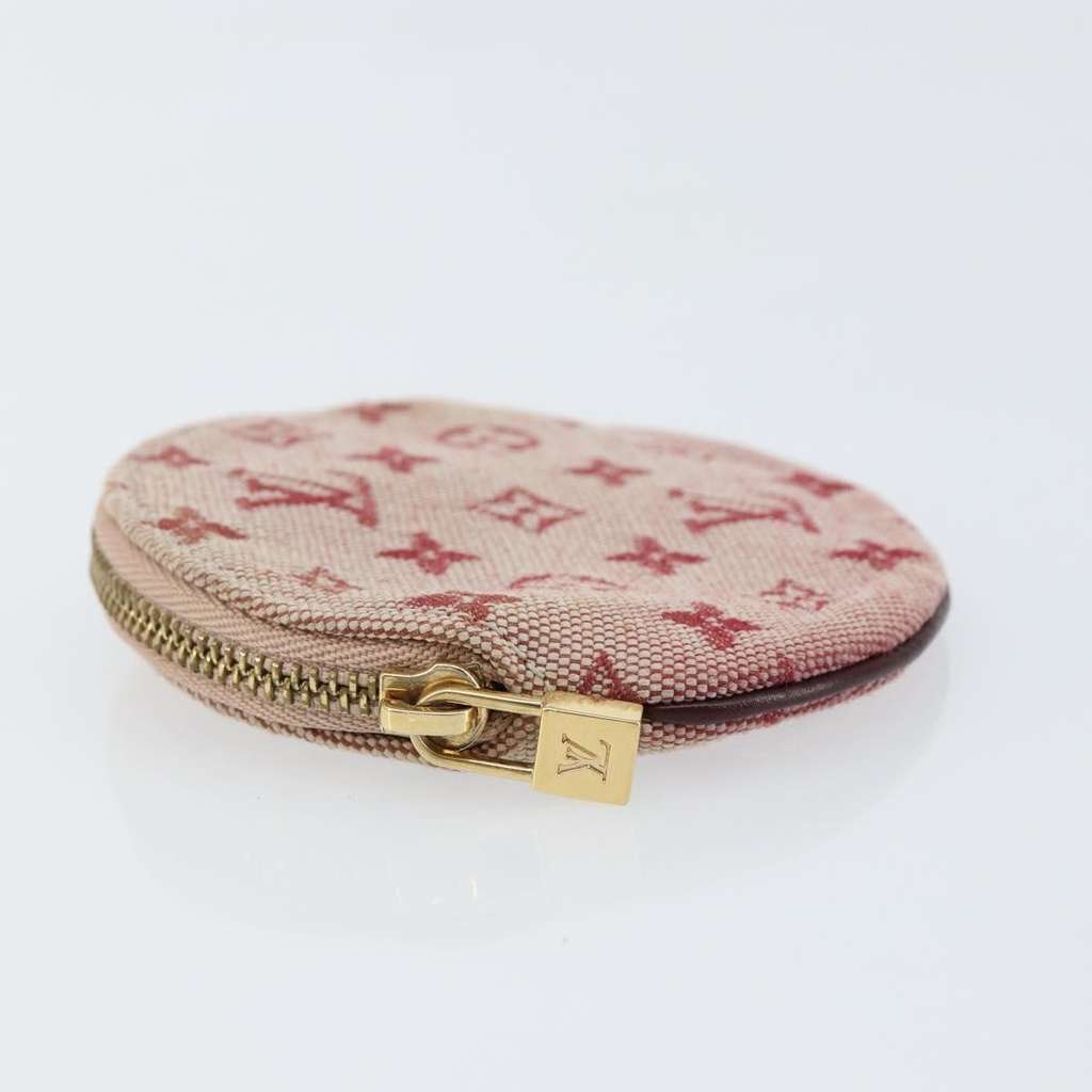 Louis Vuitton Round Coin Purse Red Canvas Good condition - Model View
