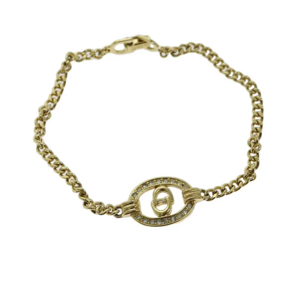 Dior CD Logo Bracelet Gold Metal Good - Front View