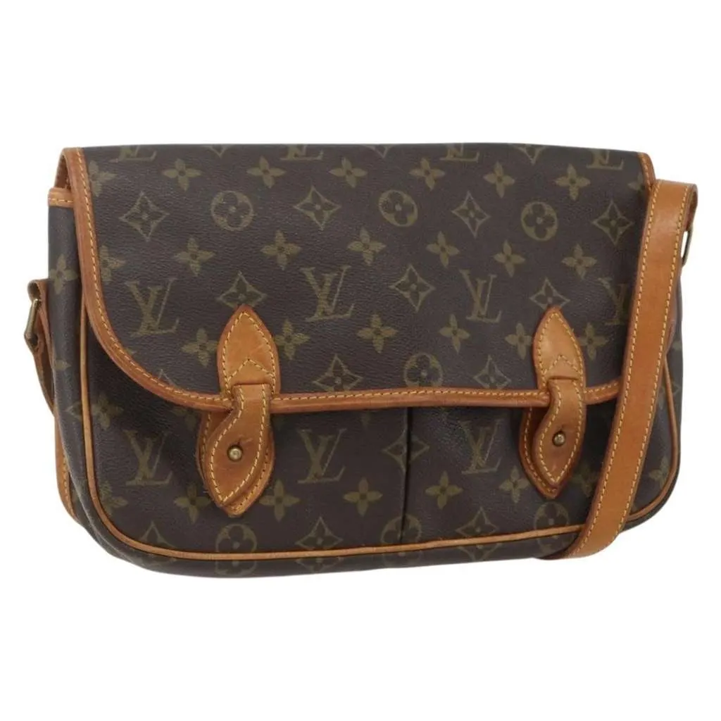 Louis Vuitton Sac Gibeciere Messenger Bag Brown Canvas Good - Front View