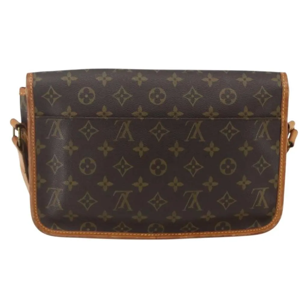 Louis Vuitton Sac Gibeciere Messenger Bag Brown Canvas Good - Back View