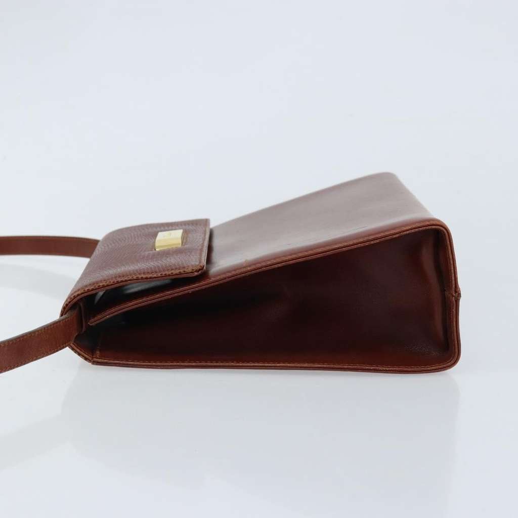 Salvatore Ferragamo Gancini Shoulder Bag Brown Leather Fair condition - Model View