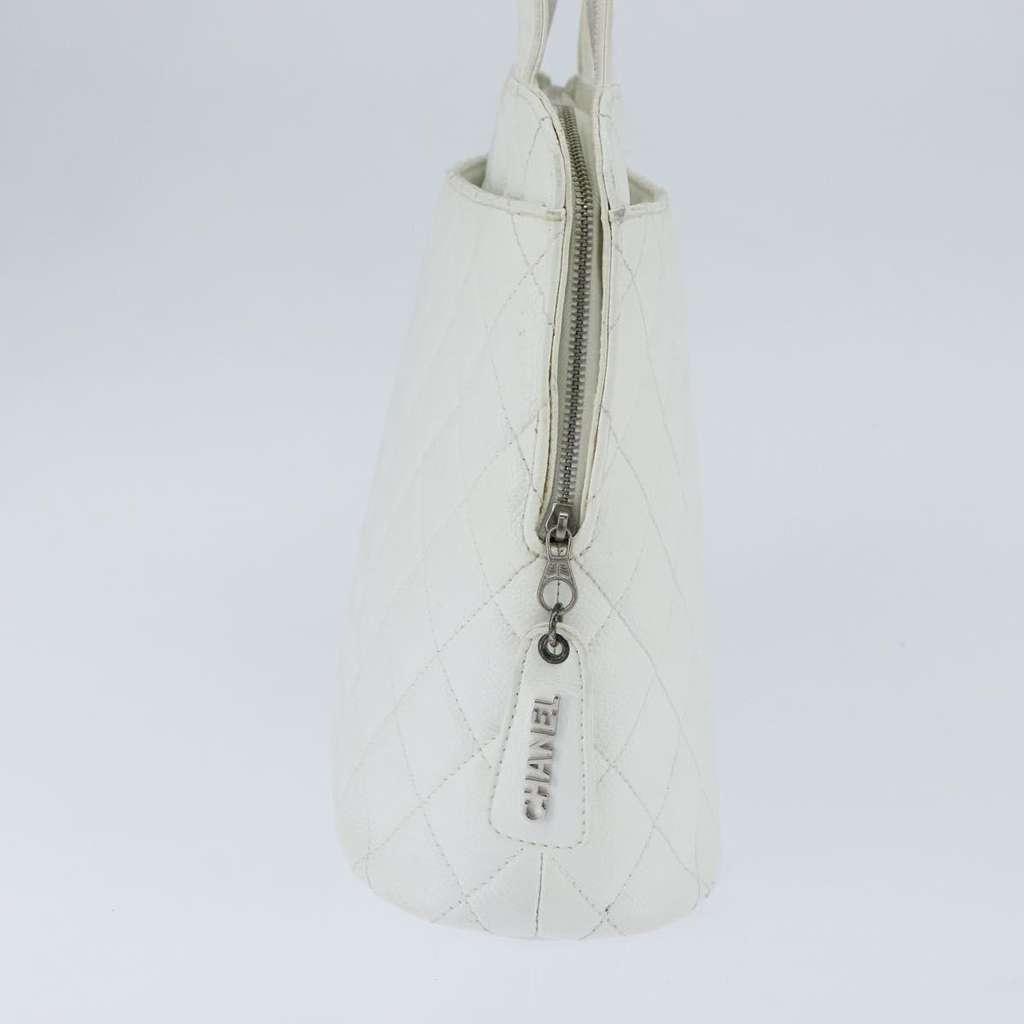 Chanel Vintage CC Zip Around Bowler Bag White Leather Good condition - Inside View