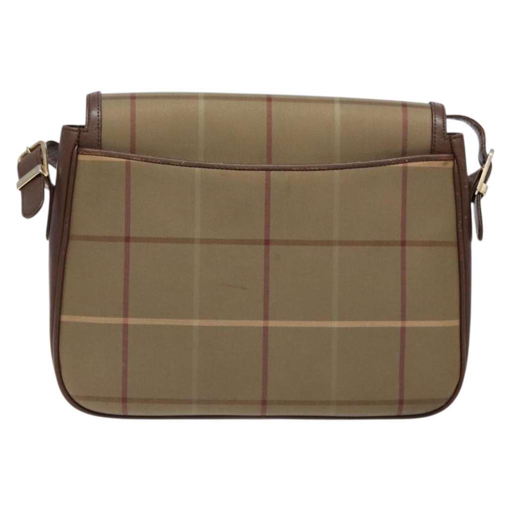 Burberry Nova check Shoulder bag Beige Canvas Good condition - Back View