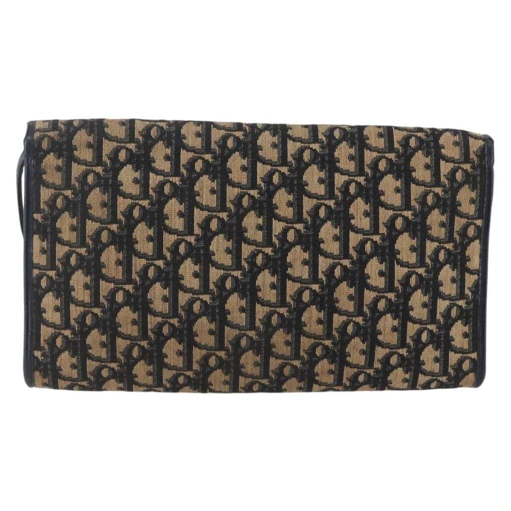 Christian Dior Vintage Trotter Flap Shoulder Bag Navy Canvas Good condition - Inside View