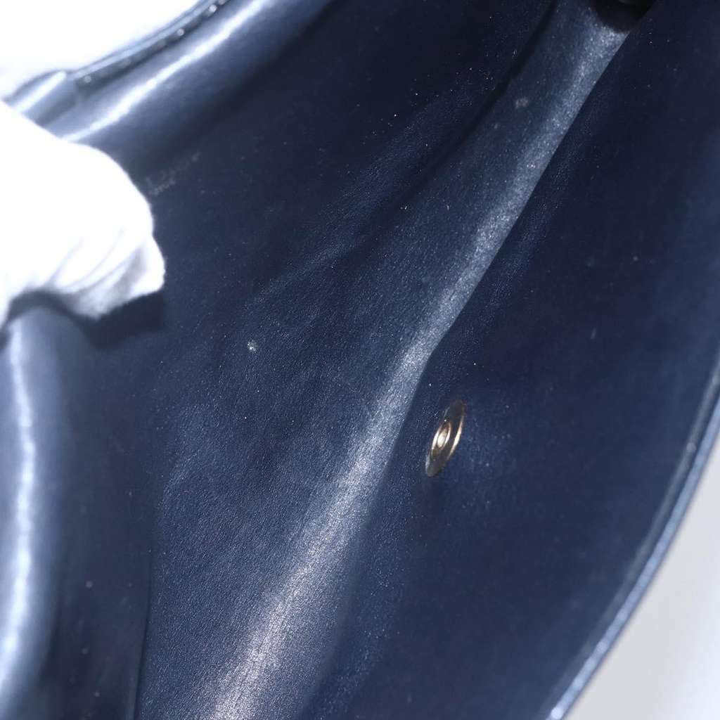 Christian Dior Vintage Trotter Flap Shoulder Bag Navy Canvas Good condition - Box View