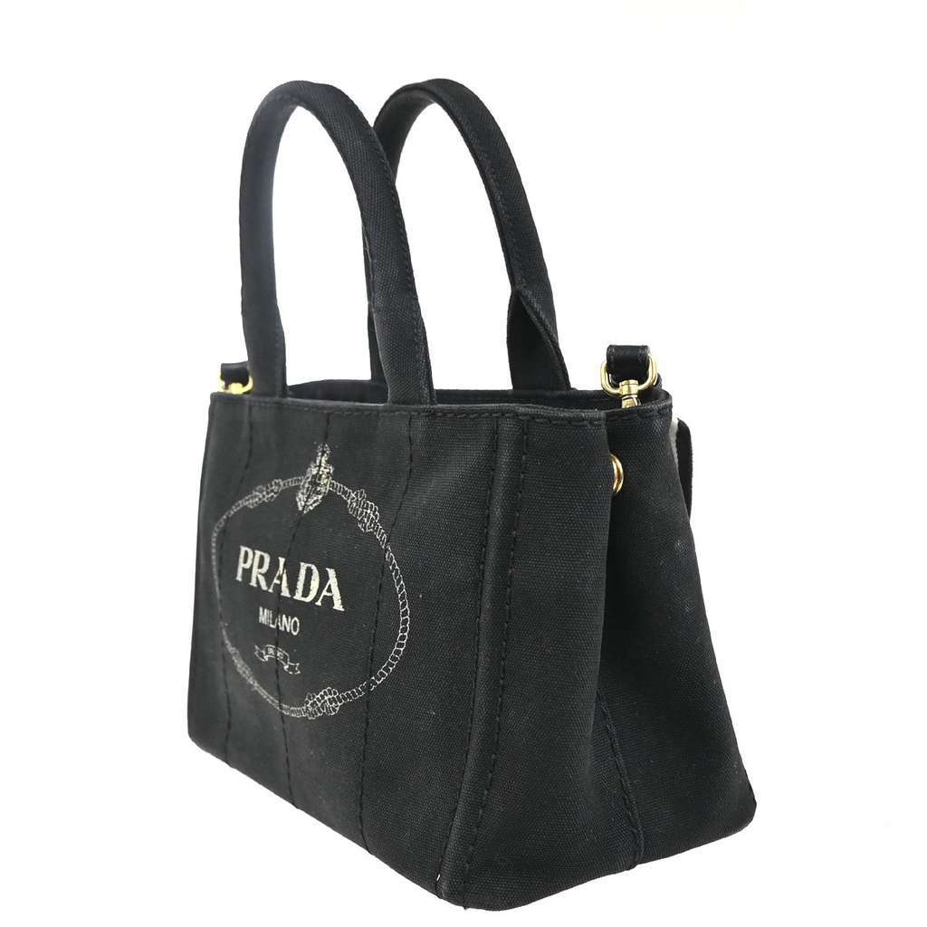 Prada Canapa Convertible Tote Black Canvas Good condition - Inside View