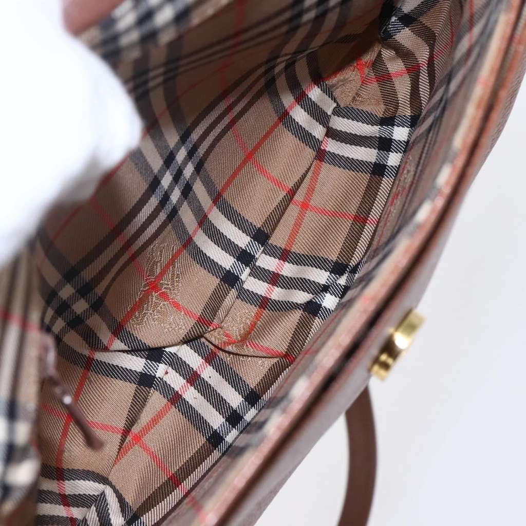 Burberry Vintage Shoulder Bag Brown Leather Good condition - Box View