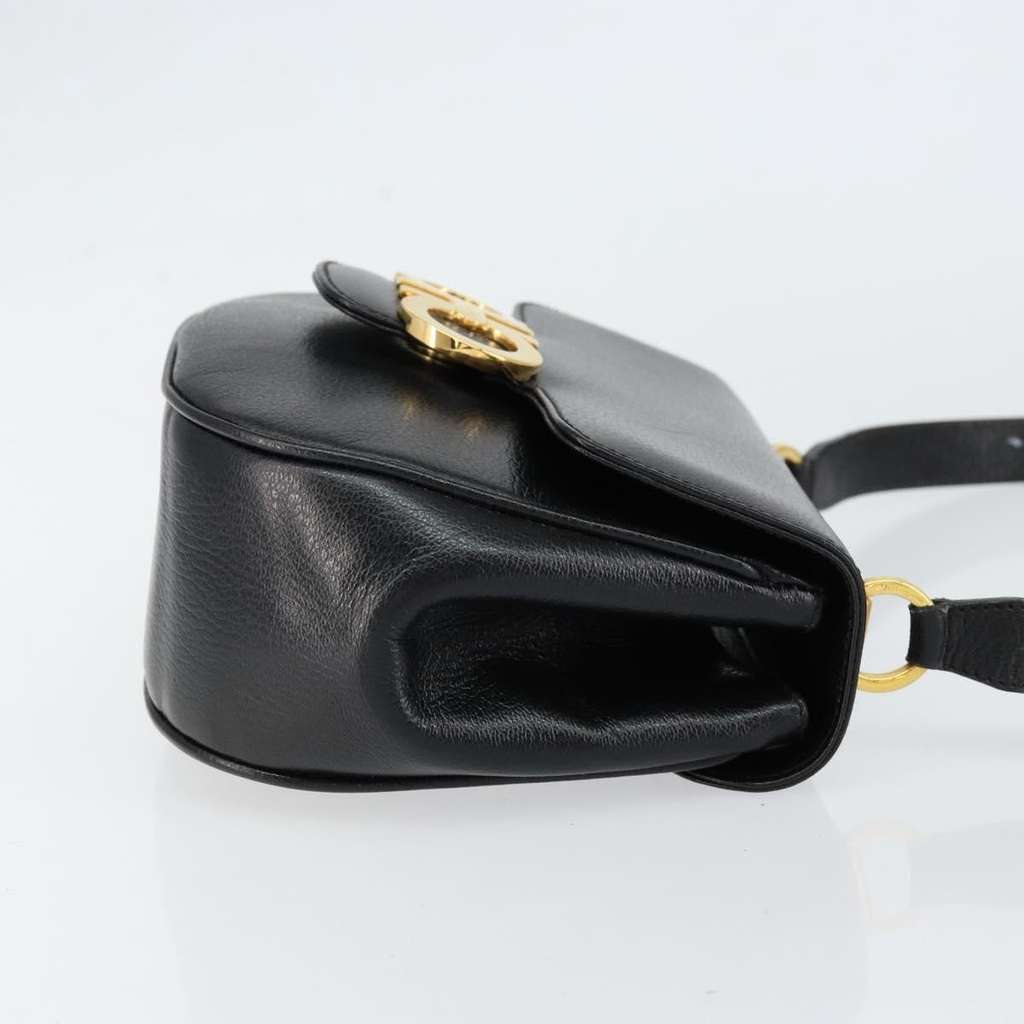 Salvatore Ferragamo Gancini Shoulder Bag Black Leather Good condition - Inside View
