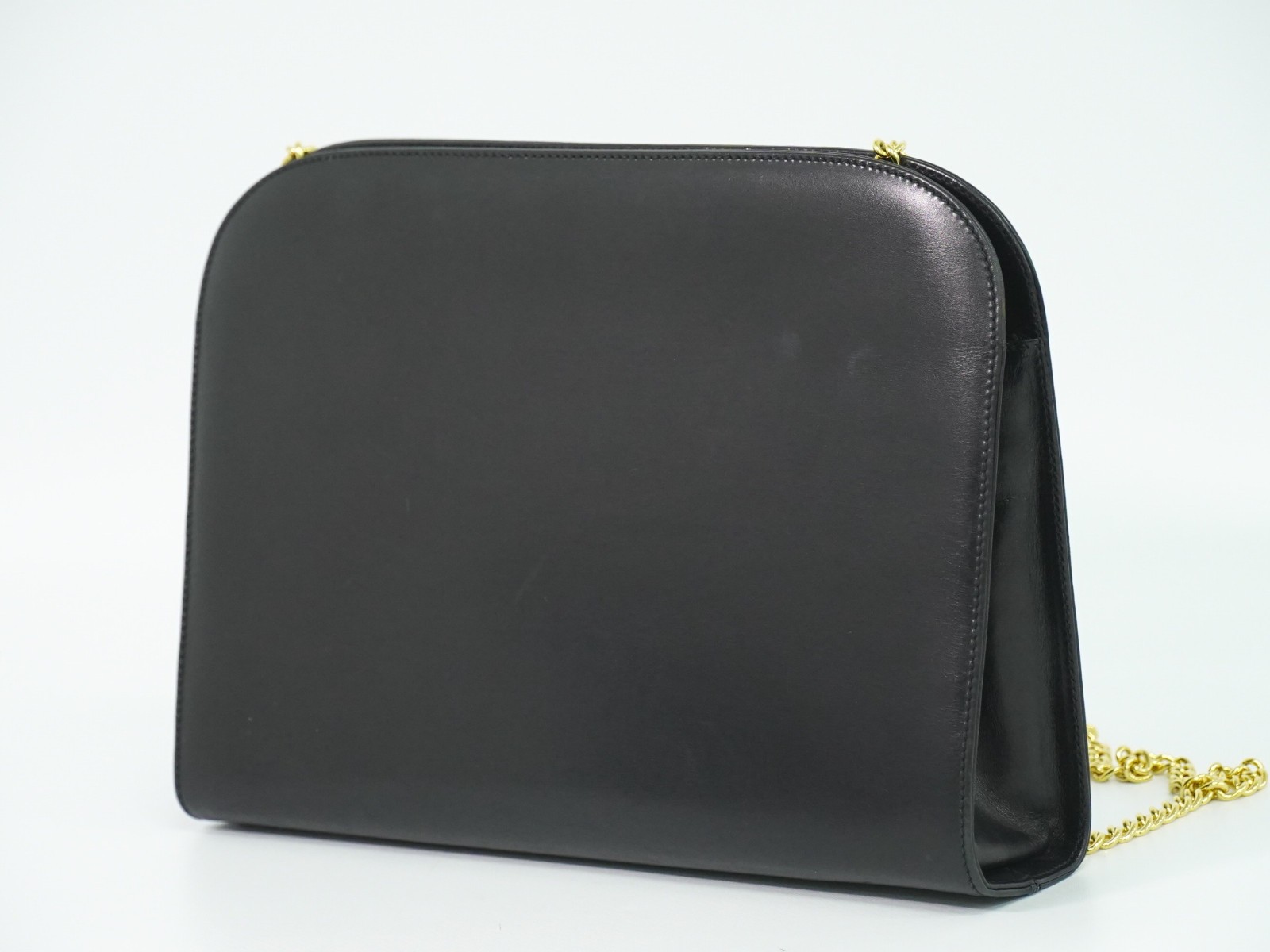 Salvatore Ferragamo Vintage Gancini Chain Shoulder Bag Black Leather Good condition - Back View