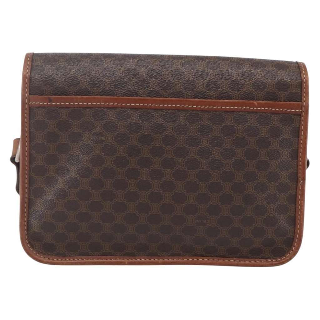 Celine Flap Shoulder Bag Brown Canvas Good condition - Back View