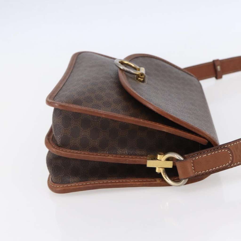 Celine Flap Shoulder Bag Brown Canvas Good condition - Model View