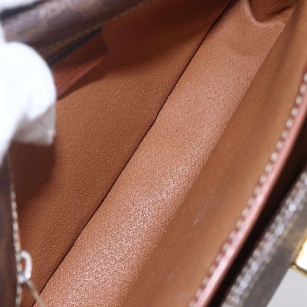 Celine Flap Shoulder Bag Brown Canvas Good condition - Box View