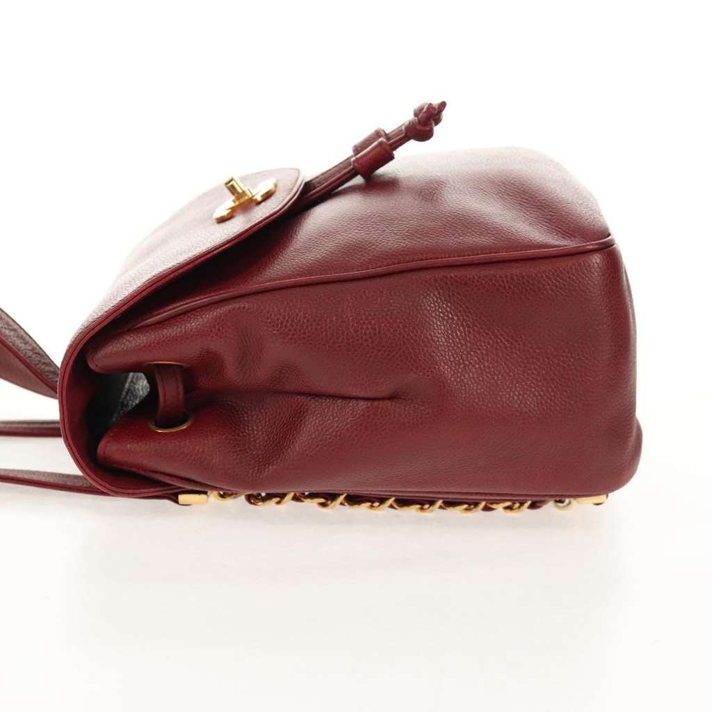 Chanel Vintage Backpack Red Leather Good condition - Inside View