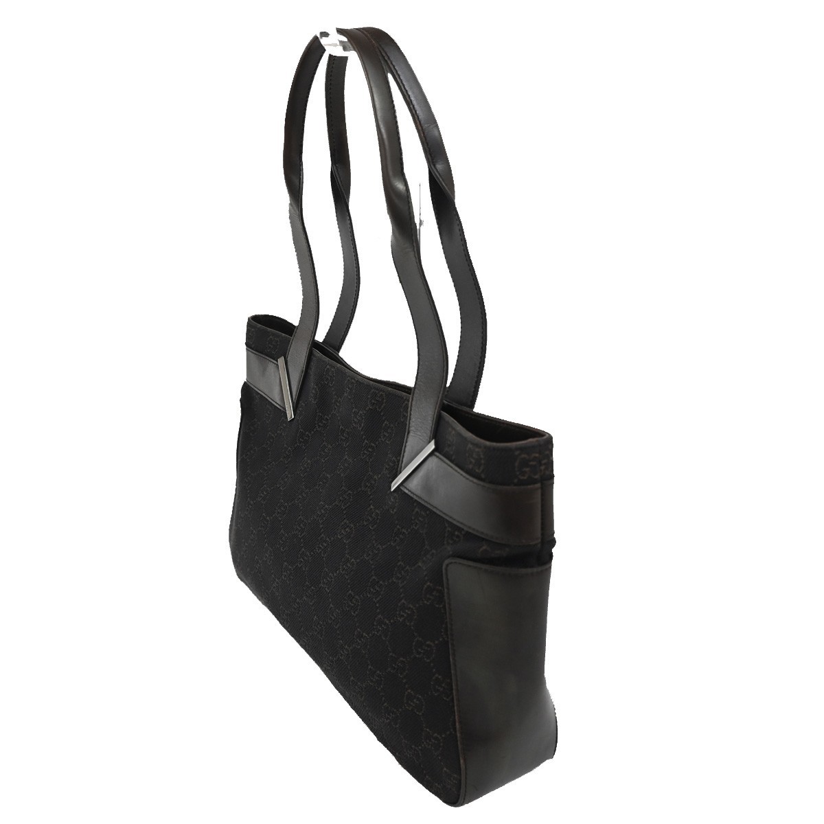 Gucci Vintage Shoulder Bag Brown Canvas Good condition - Model View