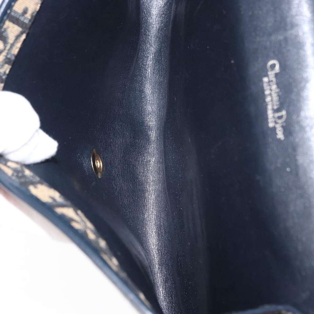 Christian Dior Vintage Trotter Shoulder Bag Navy Canvas Good condition - Box View