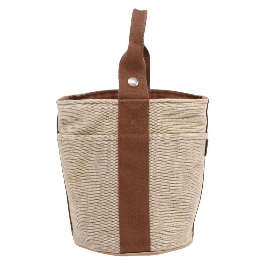 Hermès Saxo Handbag Beige Canvas Good condition - Back View