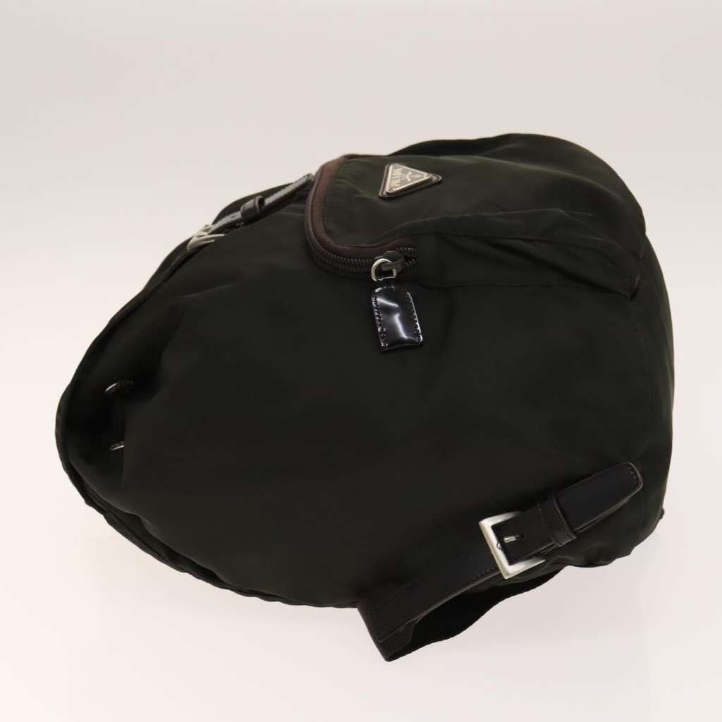 Prada Front Pocket Buckle Backpack Khaki Good condition - Model View