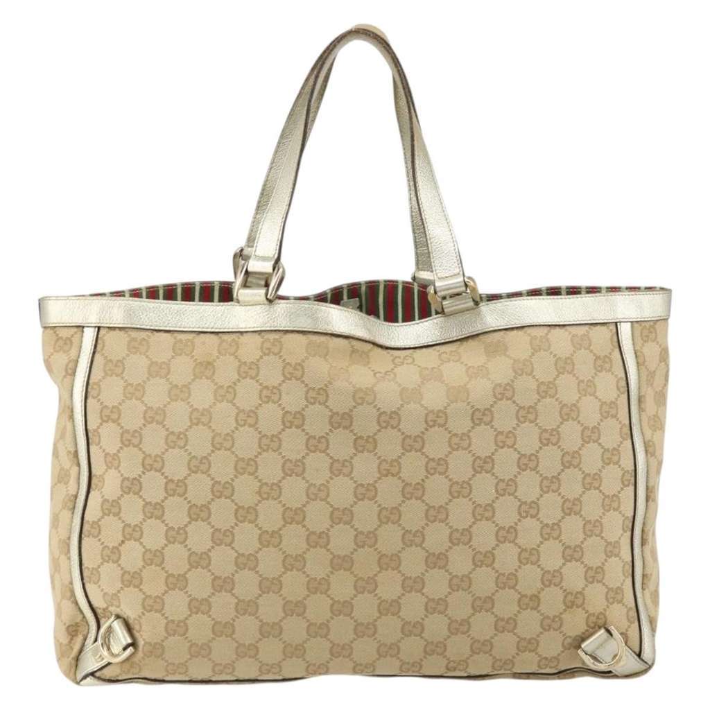Gucci Abbey D-Ring Tote (Outlet) Beige Canvas Good condition - Back View