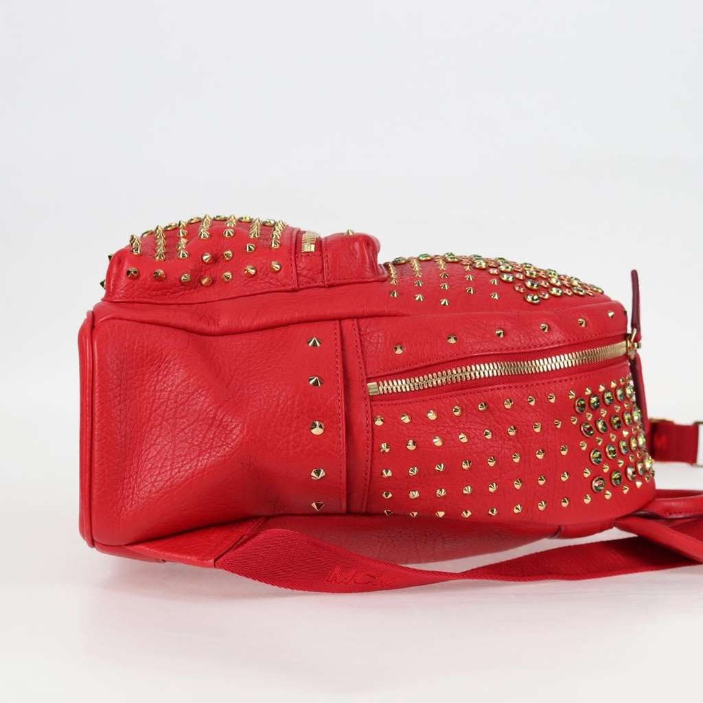Mcm Vintage Vicetos Backpack Red Leather Good condition - Model View