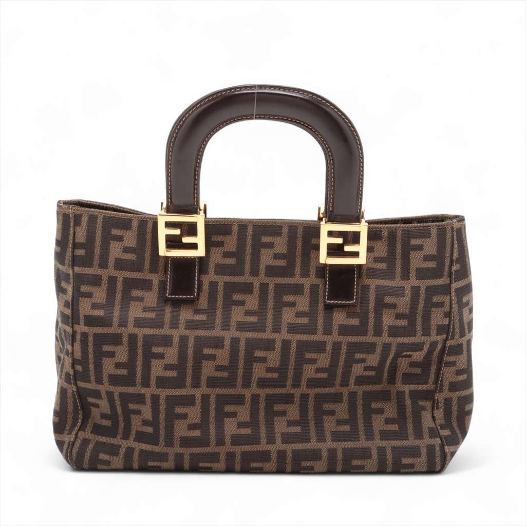 Fendi Vintage Zucca Handbag Brown Canvas Good condition - Back View