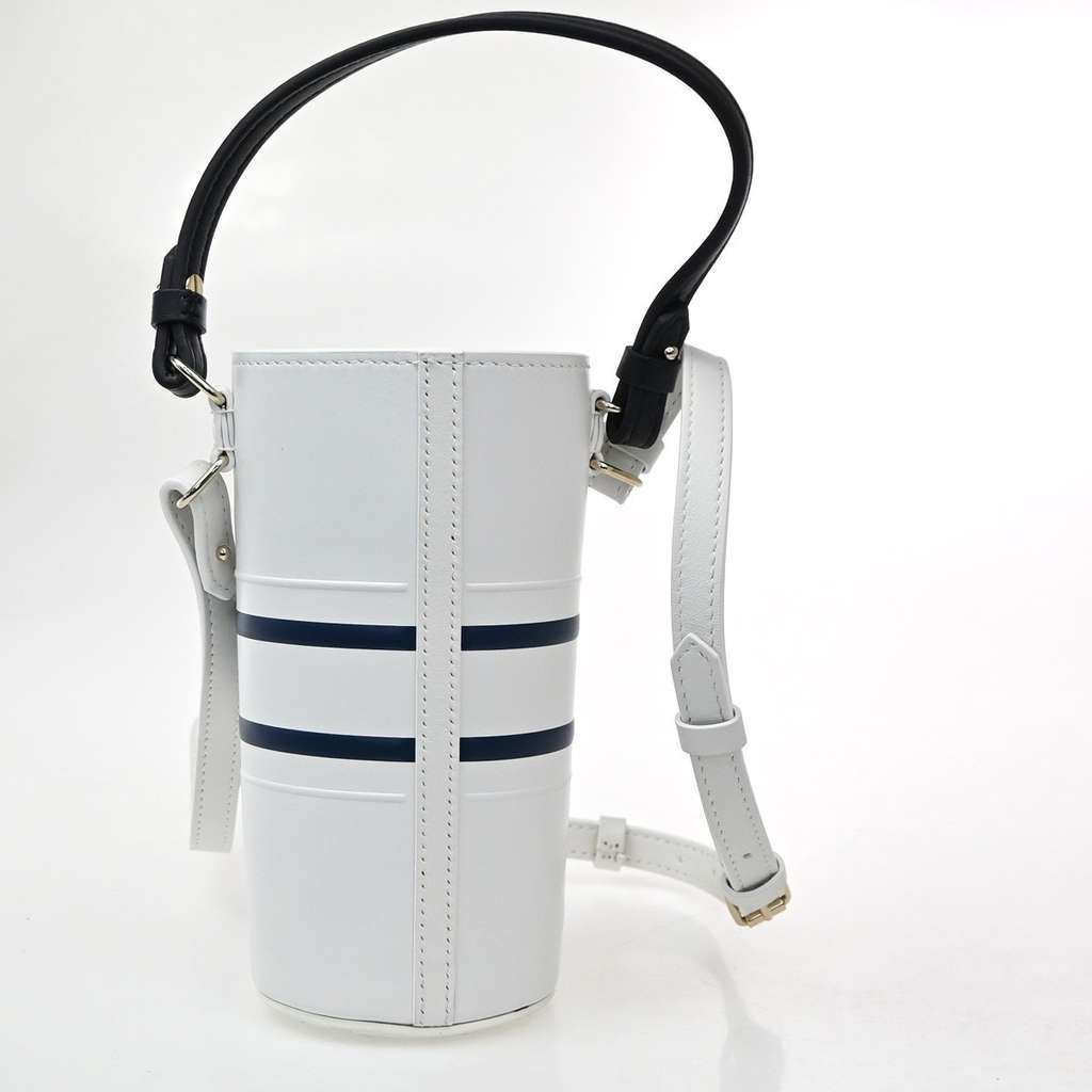 Christian Dior Vibe Bottle Holder Bag White Leather Good condition - Back View