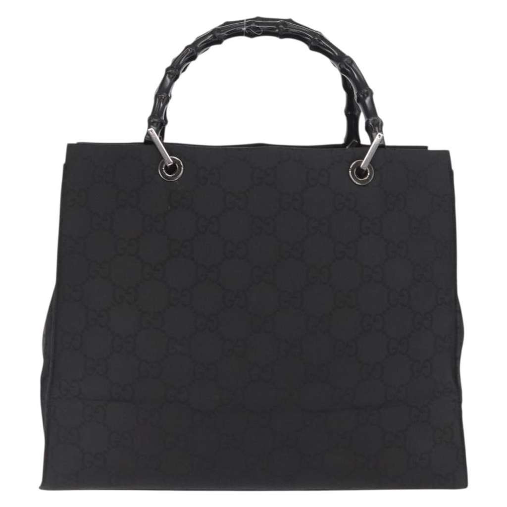 Gucci Bamboo tote bag Black Canvas Good condition - Back View