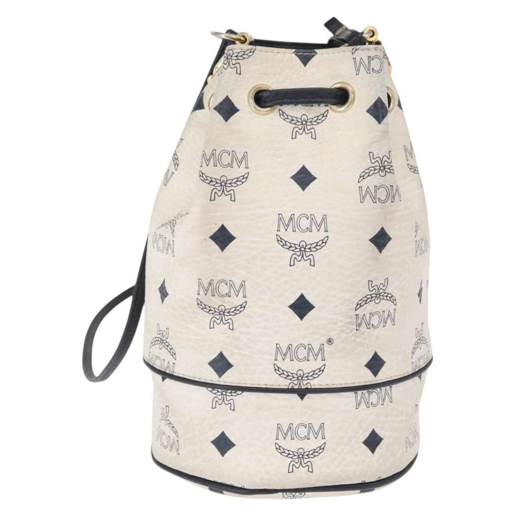 Mcm Drawstring Shoulder Bag White Good condition - Back View