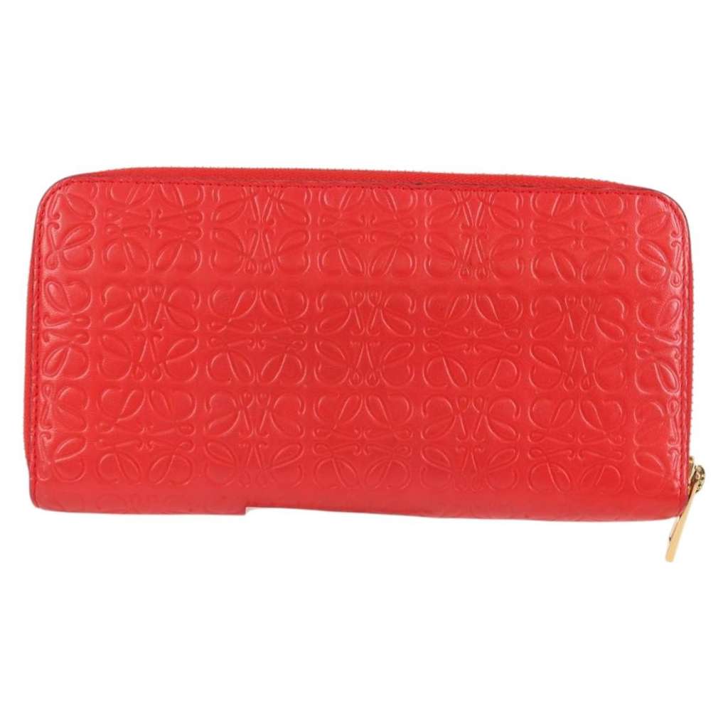 Loewe Anagram Wallet Red Leather Good condition - Back View