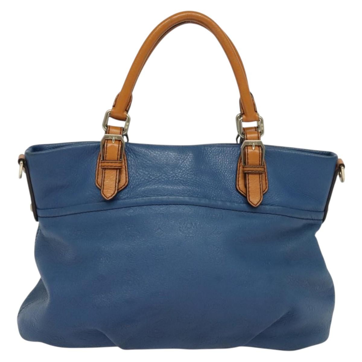 Mcm Vintage Visetos Tote bag Blue Leather Good condition - Back View