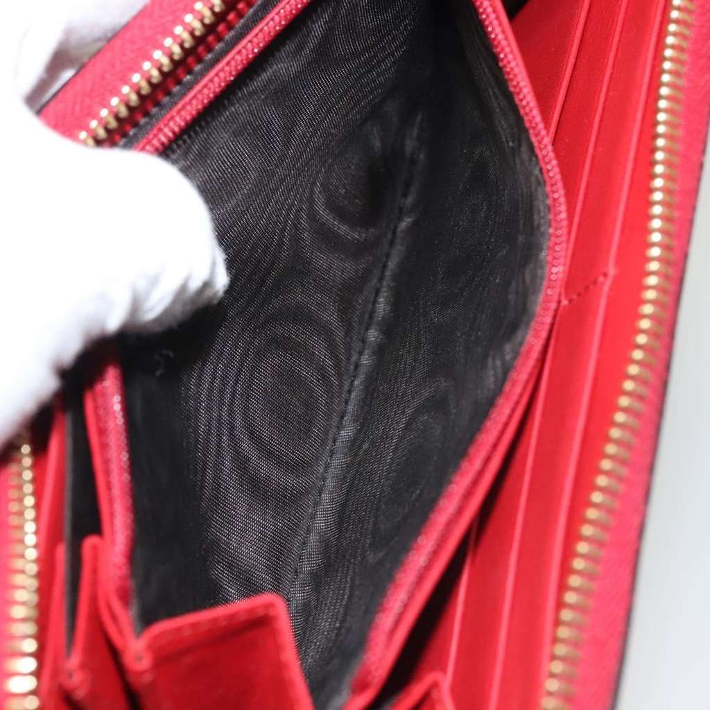 Gucci Bamboo Tassel Zip Organizer Wallet Red Leather Good condition - Box View