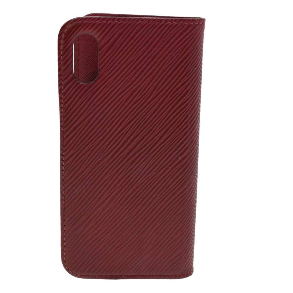Louis Vuitton iPhone X / XS Folio Burgundy Leather Good condition - Back View