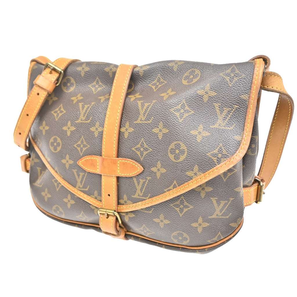 Louis Vuitton Saumur Handbag Brown Canvas Good condition - Back View